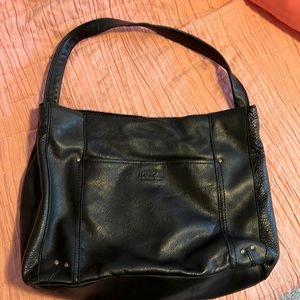 American Leather Company black leather purse